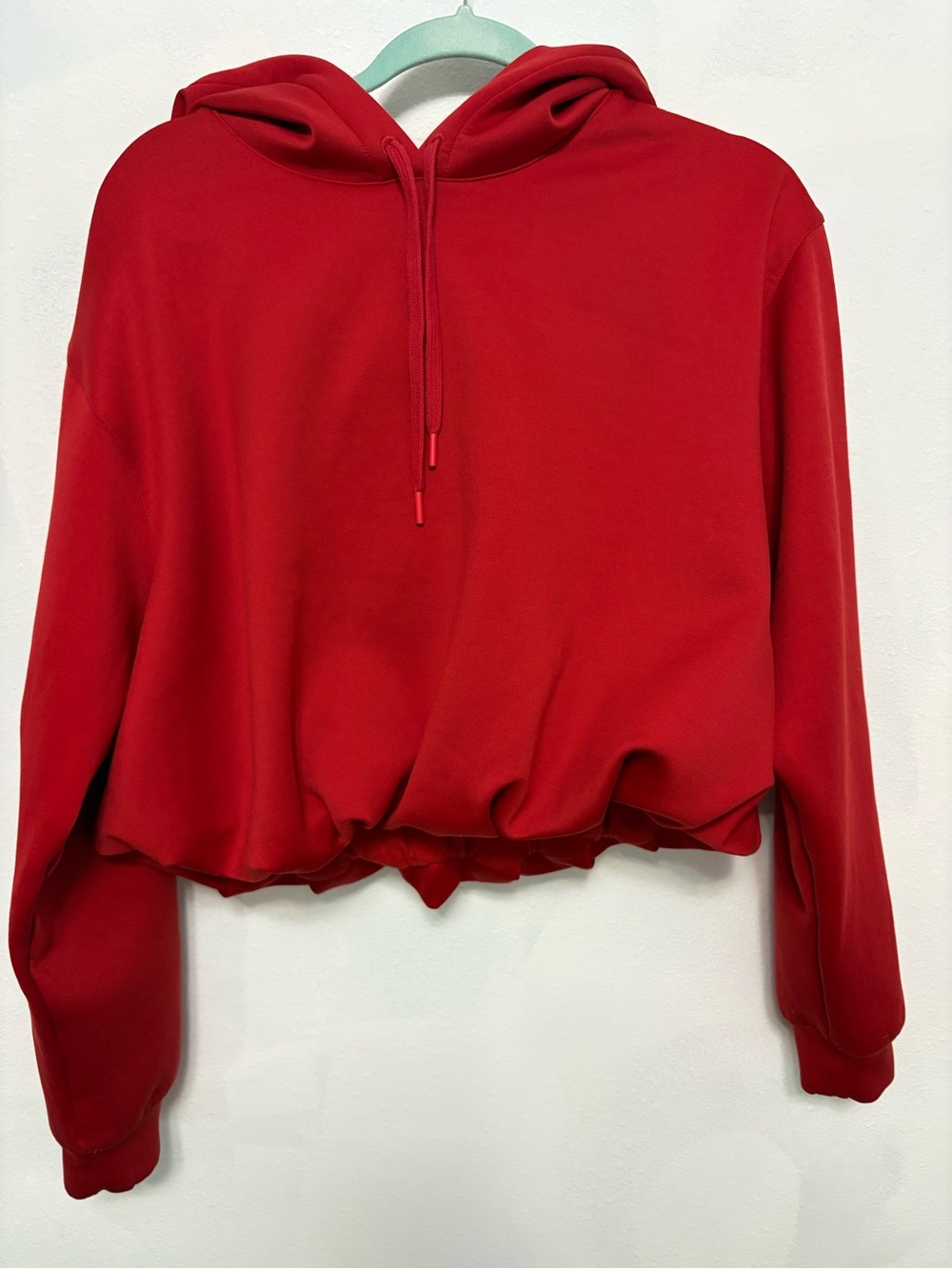 Beyond Yoga Red Cropped Hoodie with Drawstring